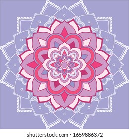 Mandala patterns on purple background illustration