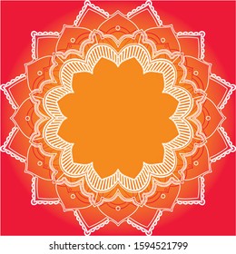 Mandala patterns on red background illustration