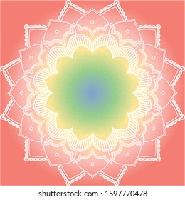 Mandala patterns on red background illustration
