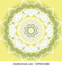 Mandala patterns on yellow background illustration