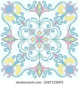 Mandala patterns in pastel colors for scarves, mats, rugs.