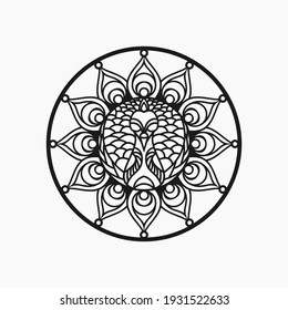 Mandala with peacock concept design vector