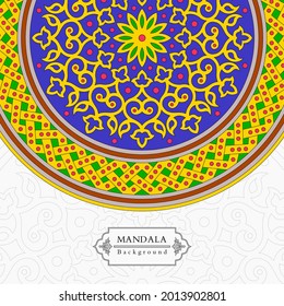 Mandala persian arabic turkish islamic hindi indian tibetan traditional colorful vector modular pettern texture
