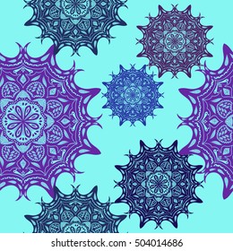 Mandala persian, turkish, arabic, circular pattern design. Ornamental round doodle flower background. Vintage lace mood.