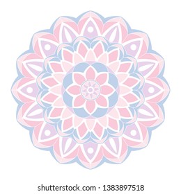 Mandala in pink color. Round pattern. Vector illustration.
