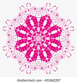 Mandala pink . White background. 