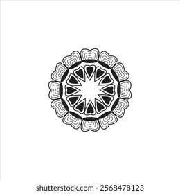 Mandala polar vector. Design abstract white and black combination, Design print for pattern, embroidery, book color design.