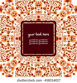 Mandala. Postcard. Vector. Holi cards. There is a place for your text. Decor for your design, lace pattern in a circular pattern in oriental style. For lovers of India.
