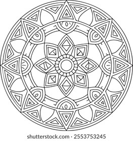 mandala, print, abstract, art, illustration, isolated, floral, black, adult, design, line, pattern, colourful, graphic, page, round, tattoo, yoga, zen, blank, david, white, linear, flower, vector