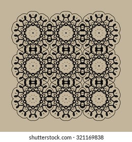 Mandala Print. Retro Ornate Mandala Wallpaper for greeting card, Brochure, Card or Invitation with Islamic, Arabic, Indian, Ottoman, Asian motifs.