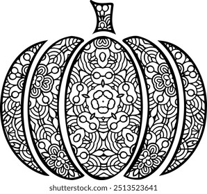 Mandala pumpkin. Fall squash illustration vector