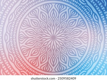 Mandala purple geometry blue pattern design background. vector illustration.