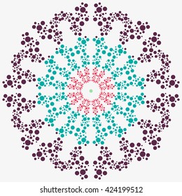 Mandala purple-blue. White background. 