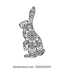 Mandala Rabbit Design A Stunning Black and White Illustration