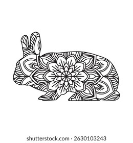 Mandala Rabbit Design A Stunning Black and White Illustration