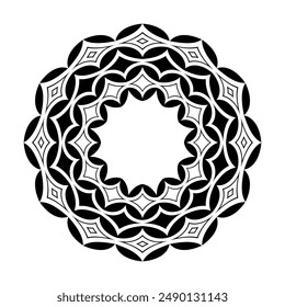 Mandala Radial Circular Geometric Pattern. Decorative Circle Design Element. Vector Art.