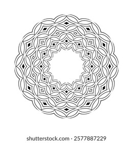 Mandala Radial Circular Geometric Pattern. Decorative Circle Design Element. Vector Art.