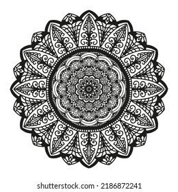 Mandala. Radial ethnic pattern. Simple, decorative design element.