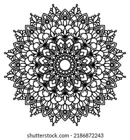 Mandala. Radial ethnic pattern. Simple, decorative design element.