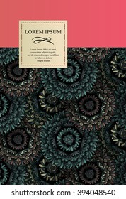 Mandala or radial ornament background frame template