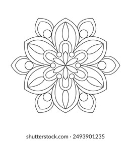 Mandala Radiant back coloring book page for kids book