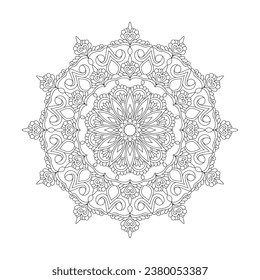 Mandala radiant grace coloring book page for kdp book interior. Peaceful Petals, Ability to Relax, Brain Experiences, Harmonious Haven, Peaceful Portraits, Blossoming Beauty mandala design.