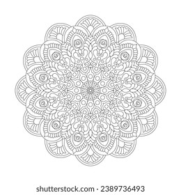 Mandala Radiant Rainbows coloring book page for kdp book interior. Peaceful Petals, Ability to Relax, Brain Experiences, Harmonious Haven, Peaceful Portraits, Blossoming Beauty mandala design.