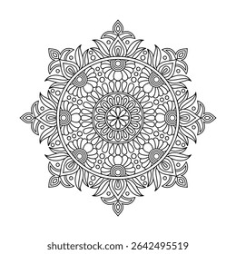 Página del libro para colorear Mandala of Radiant Spiral Patterns