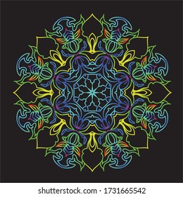 Mandala Rainbow Vector Art Pattern Design