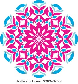 Mandala Red Blue Design, Decorative Mandala