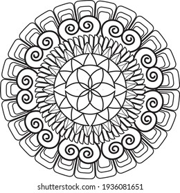 Mandala relaxing pattern anti stress coloring meditation