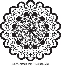 Mandala relaxing pattern anti stress coloring meditation