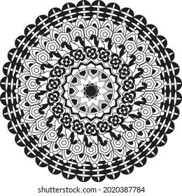 dibujo decorativo de color de patrón relajante de mandala meditación anti estrés