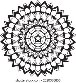 mandala relaxing pattern anti stress meditation decorative coloring drawing