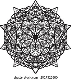 Mandala relaxing pattern anti stress meditation coloring decoration