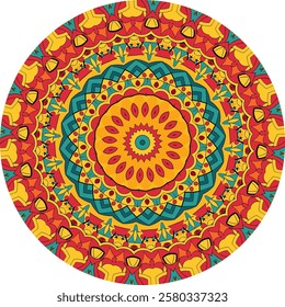  Mandala with Repeating Geometric Shapes