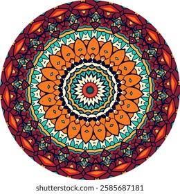  Mandala with Repeating Geometric Shapes