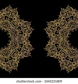Mandala retro dark background. Background with oriental round pattern. Vector illustration. Can be used for the name, slogan, postcard, announcement, invitation and other.
