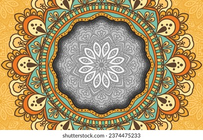 Fondo del marco de estilo étnico retro de Mandala