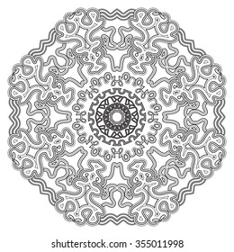 Mandala. Retro Round Ornament Pattern. Islamic, Arabic, Indian, Bohemian, Gypsy, Ottoman Motifs, Kaleidoscope, Medallion, Yoga, Meditation. Decorative elements for any kind of design. 