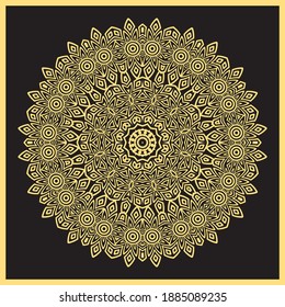 Mandala. Round colorful Ornament Pattern. Decorative elements.Yellow