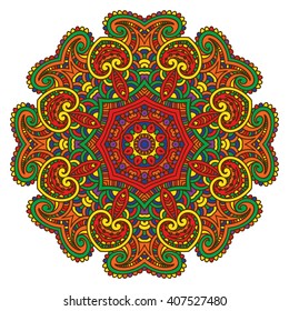 Mandala. Round colorful Ornament Pattern.Geometric circle element made in vector.