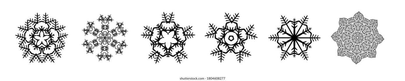 Mandala Round for coloring book. Decorative round ornaments. Flower shape. Oriental vector, Anti-stress therapy. Weave design elements. Yoga logos Vector. Black icon isolated on white background.