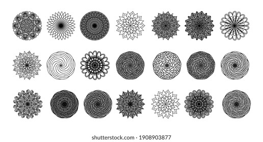 Mandala Round for coloring book. Decorative round ornaments. Flower shape. Oriental vector, Anti-stress therapy. Weave design elements. Yoga logos Vector. Drawing learning process