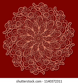 mandala, round composite pattern, vector illustration, paper cut