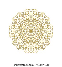 Mandala. Round ethnic ornament isolated on white. Can be used as decorated element for website, booklet, brochure