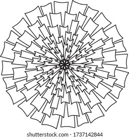 Mandala round lace pattern coloring page book black and white art therapy relax psychology