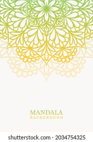 Mandala round ornament background with gradient. Mandala retro background