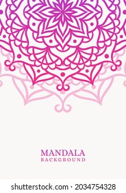 Mandala round ornament background with gradient. Mandala retro background