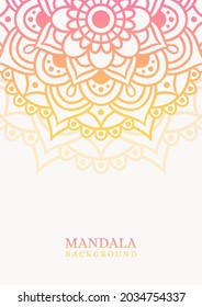 Mandala round ornament background with gradient. Mandala retro background